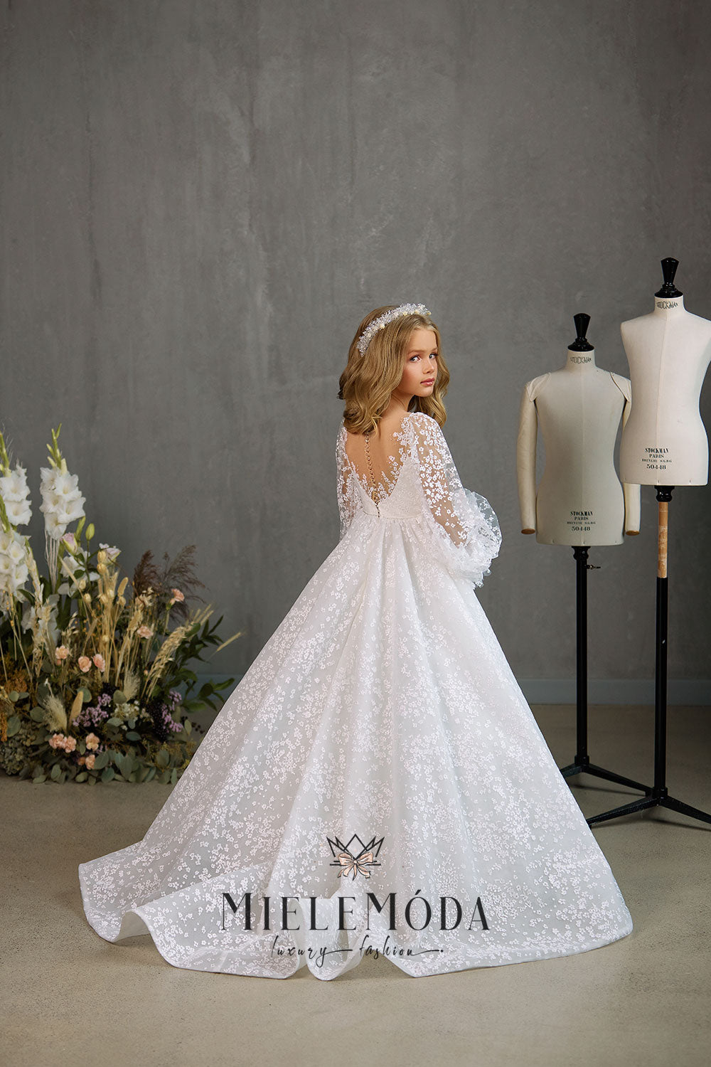 Sapphire Luxury Flower Girl Communion Dress