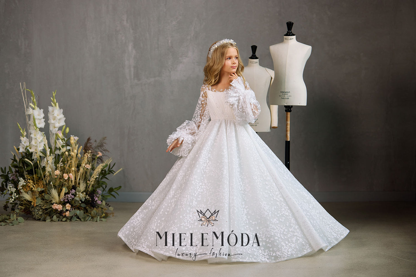 Sapphire Luxury Flower Girl Communion Dress