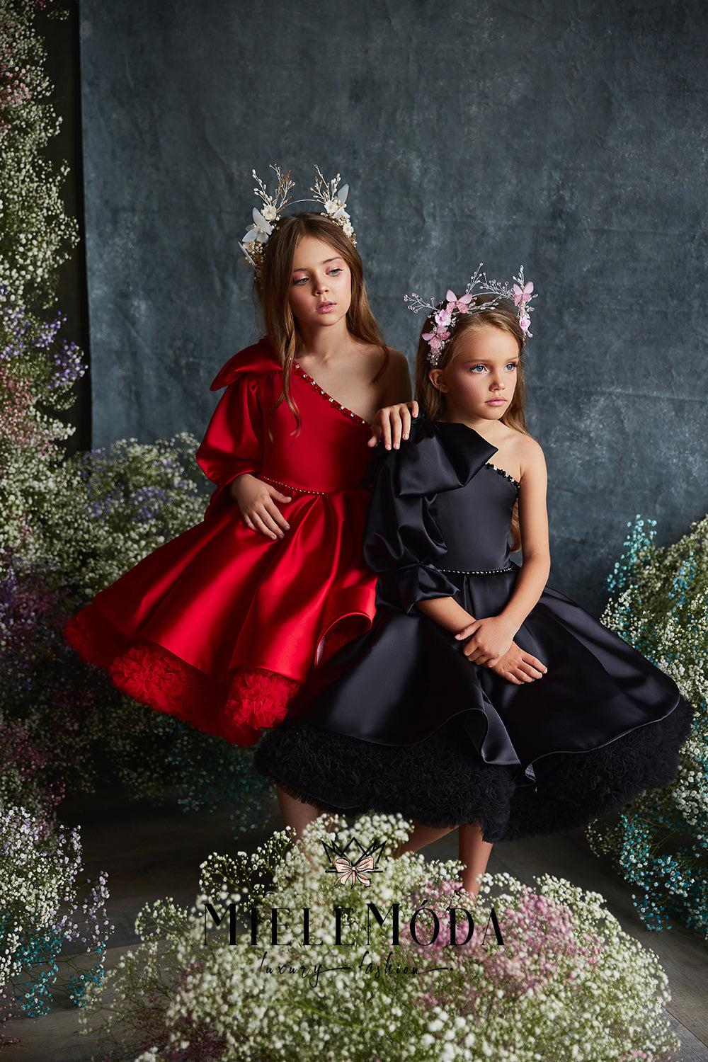 Valeria Luxury Birthday Flower Girl Dress - Miele Moda Luxury Fashion House 12/14Y (38) / Red (as pictured) / Standard: Ships in 6-8 business weeks Valeria Luxury Birthday Flower Girl Dress - Miele Moda Luxury Fashion House 12/14Y (38) / Red (as pictured) / Standard: Ships in 6-8 business weeks