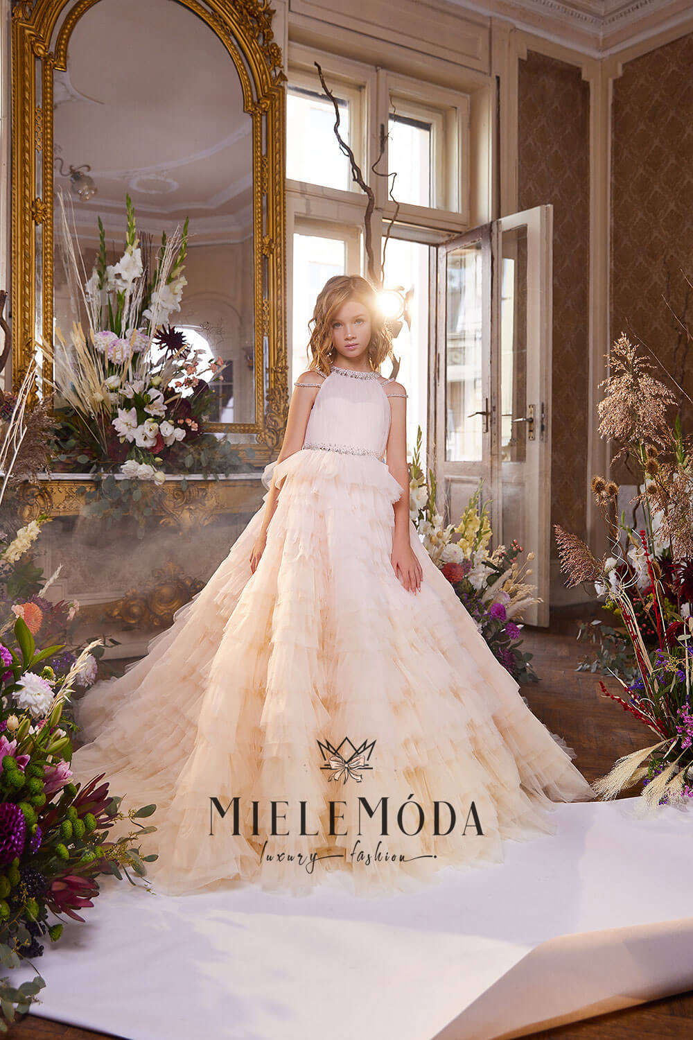 Vessela Luxury Flower Girl Ombré Dress