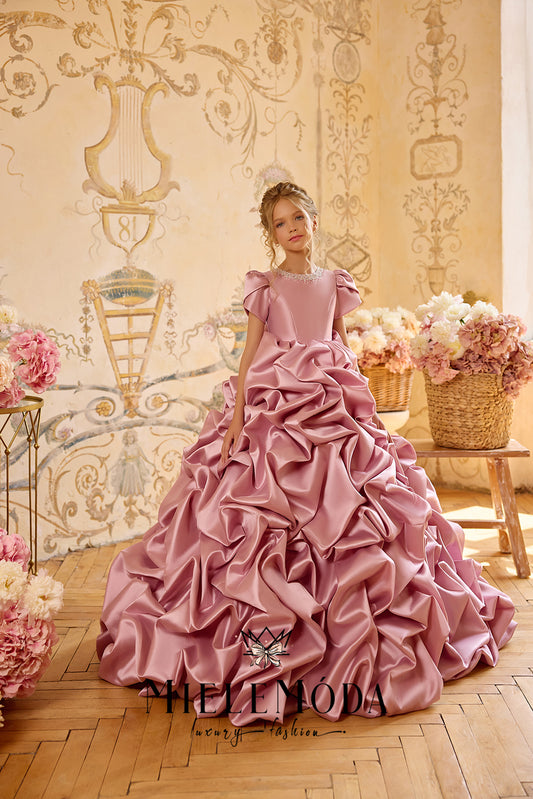 Éclat de Rose Luxury Flower Girl Communion Dress