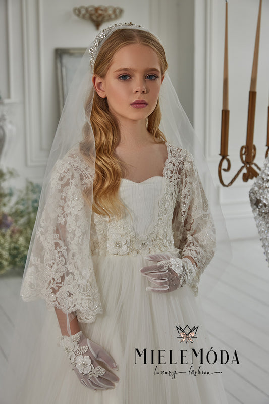 First Communion Luxury Mesh Lace Gloves