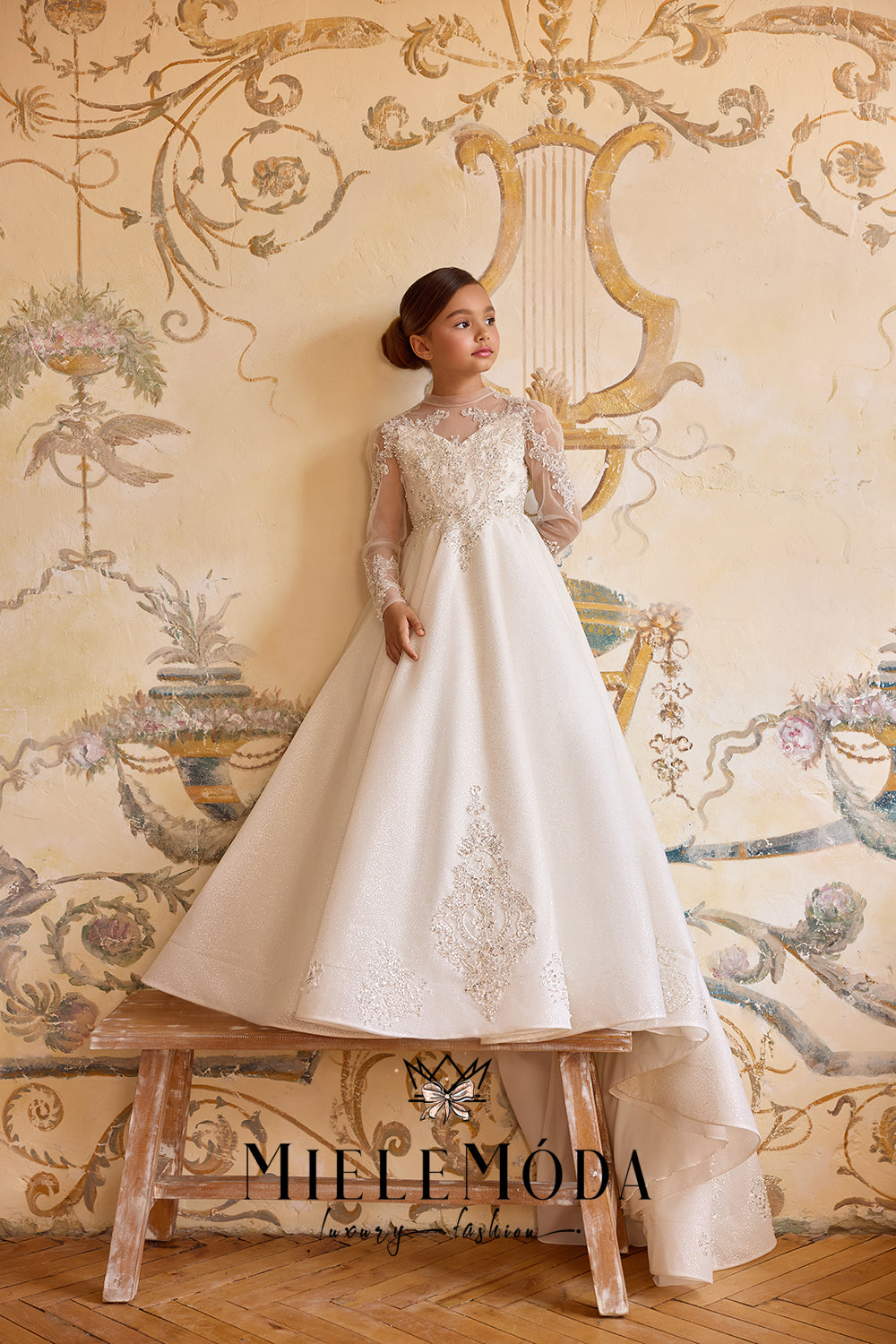 Fleur de Lune Luxury Couture Flower Girl Dress with Cape