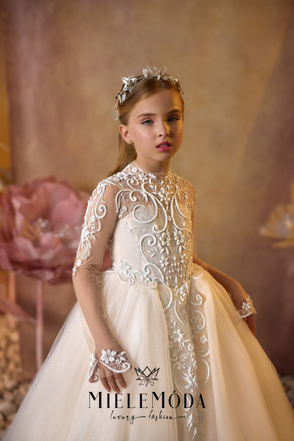 Gilded Ivy Luxury Flower Girl Dress