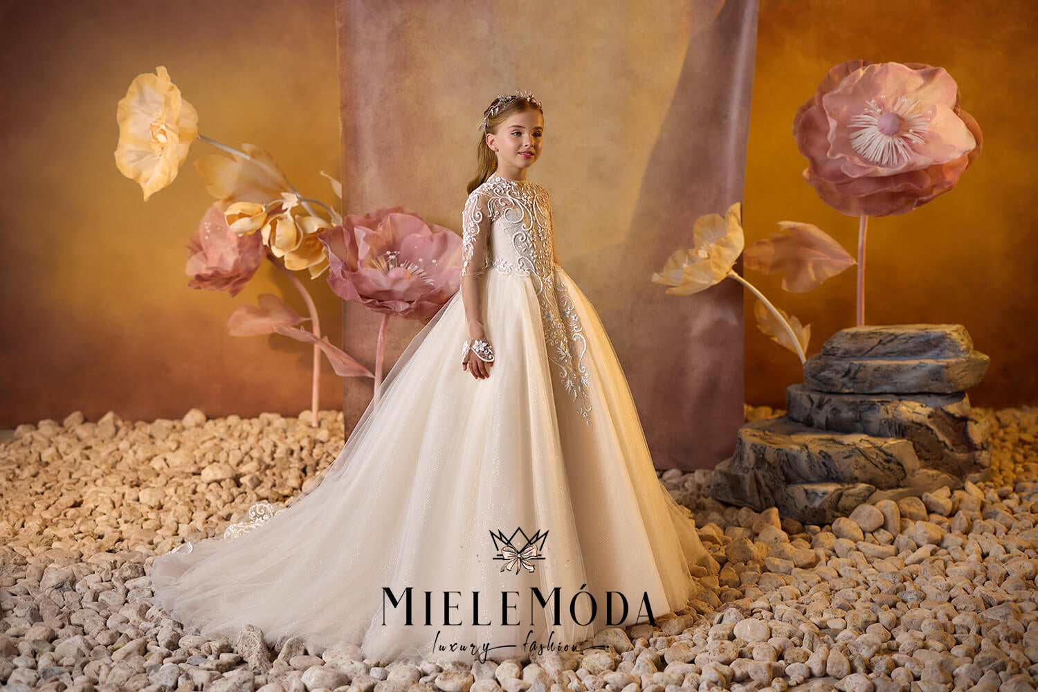Gilded Ivy Luxury Flower Girl Dress - Miele Moda Luxury Fashion