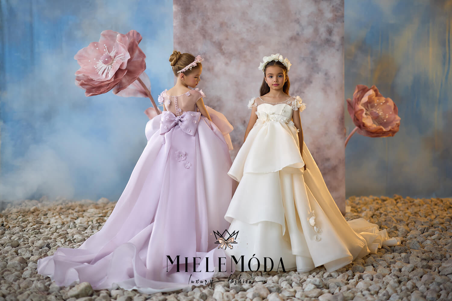 Heavenly Aura Luxury Flower Girl Dress - Miele Moda Luxury Fashion