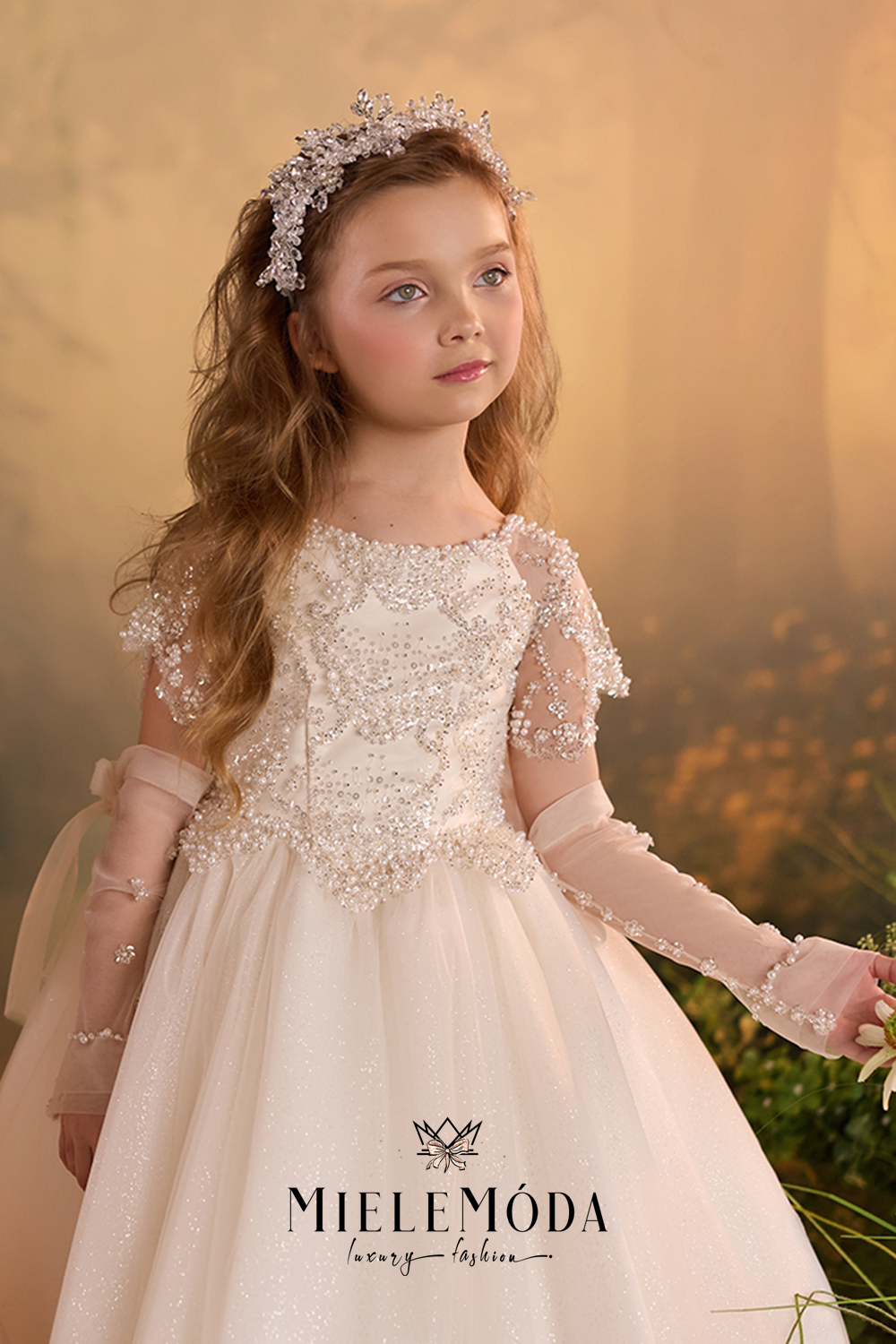 Karina Flower Girl Luxury Lace Maxi Dress