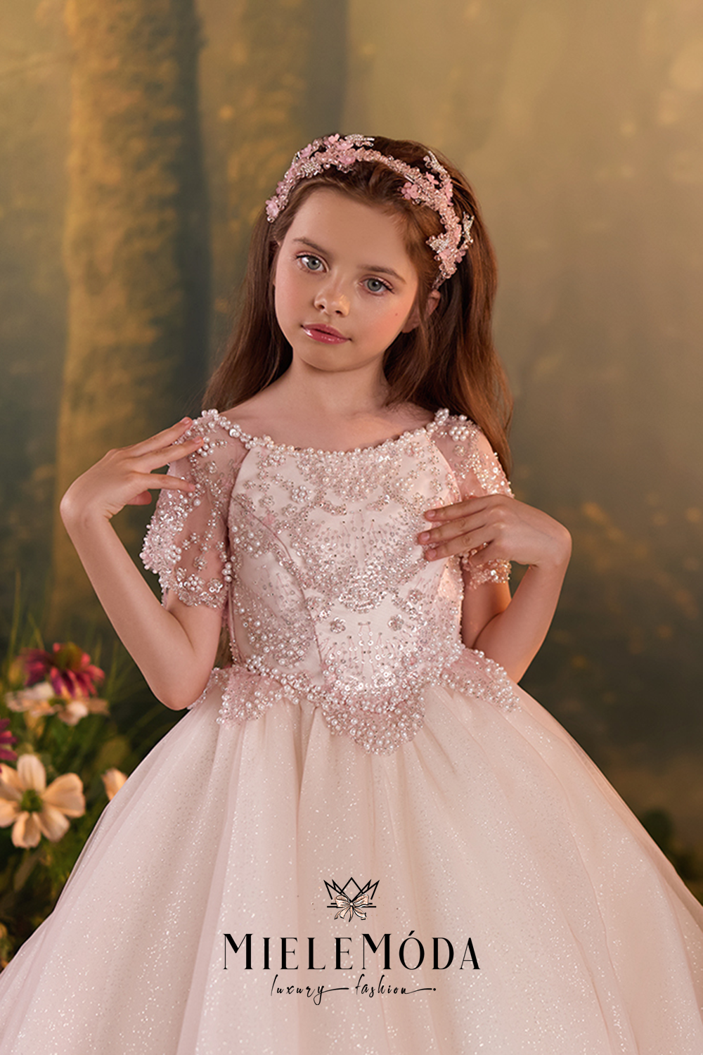 Karina Flower Girl Luxury Lace Maxi Dress