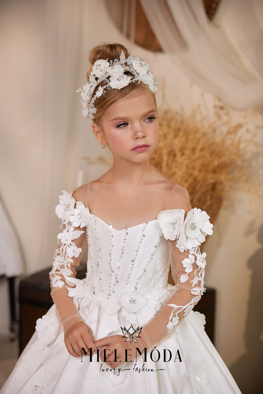 Lillian Custom Design Couture Flower Girl Communion Dress