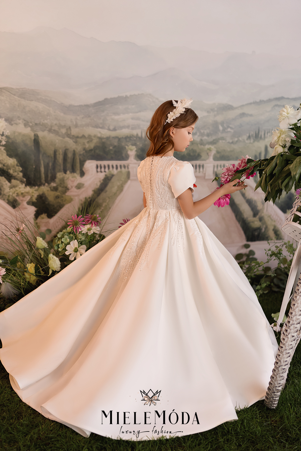 Margaux Luxury Flower Girl Communion Maxi Dress