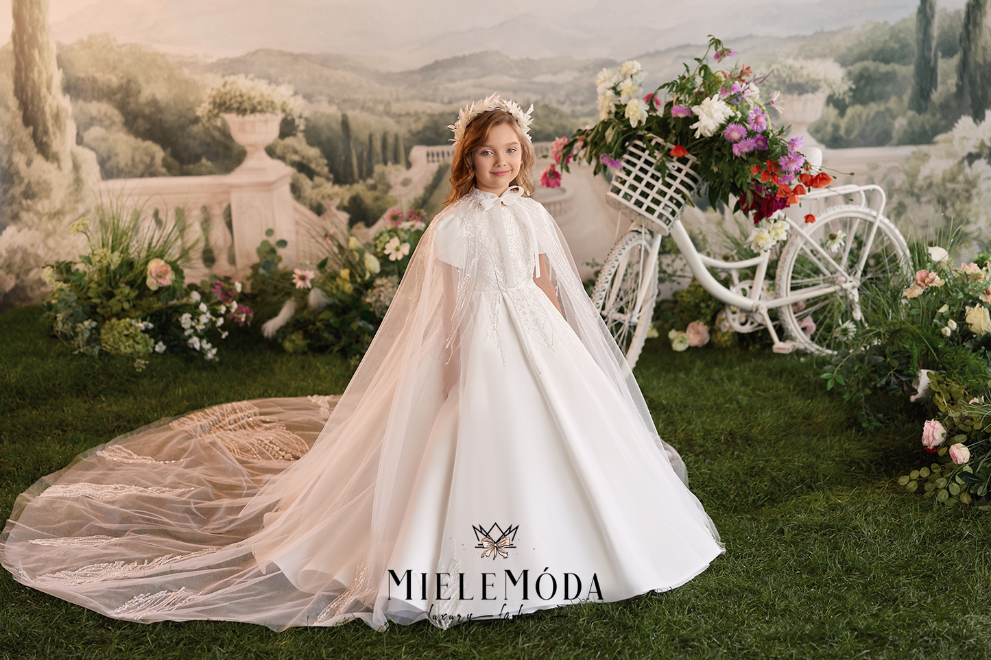 Margaux Luxury Flower Girl Communion Maxi Dress