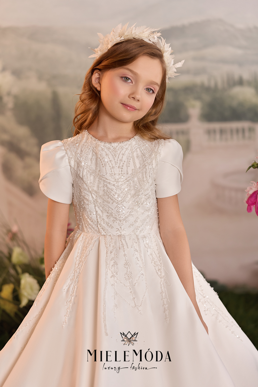 Margaux Luxury Flower Girl Communion Maxi Dress