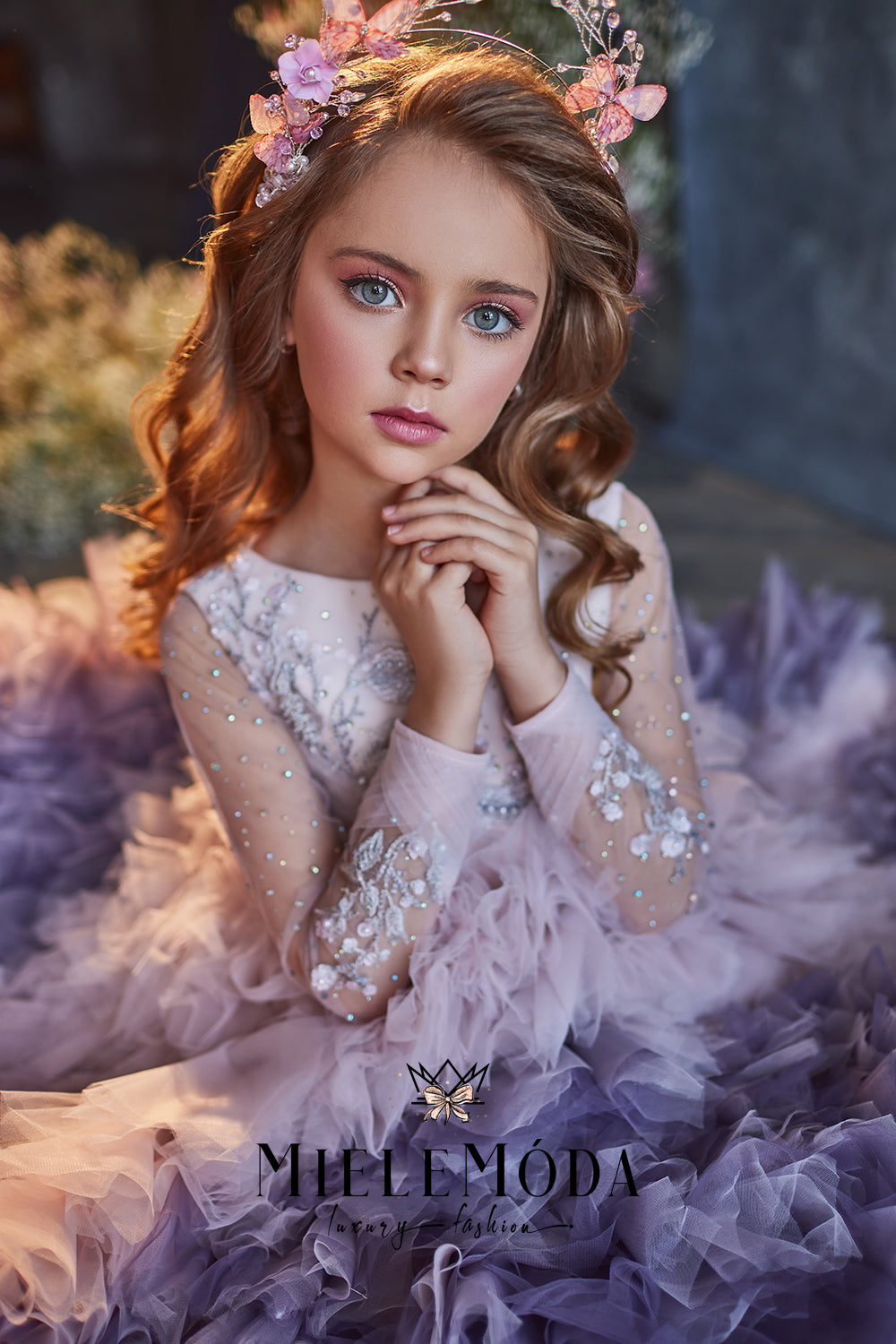 Luxury Butterfly Floral Beaded Tiara Hair Accessory
