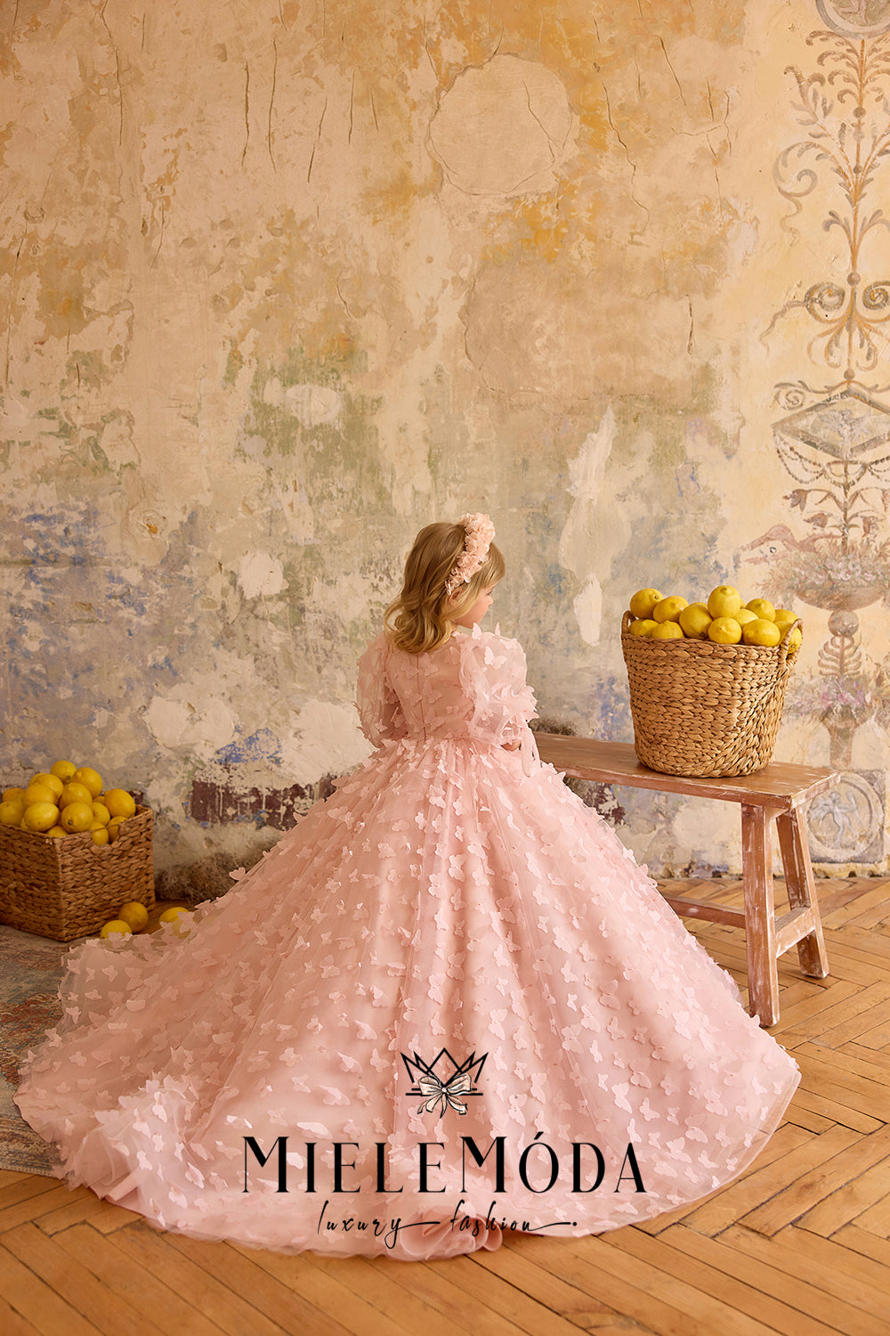 Perla Rosée Couture Flower Girl Butterfly Dress