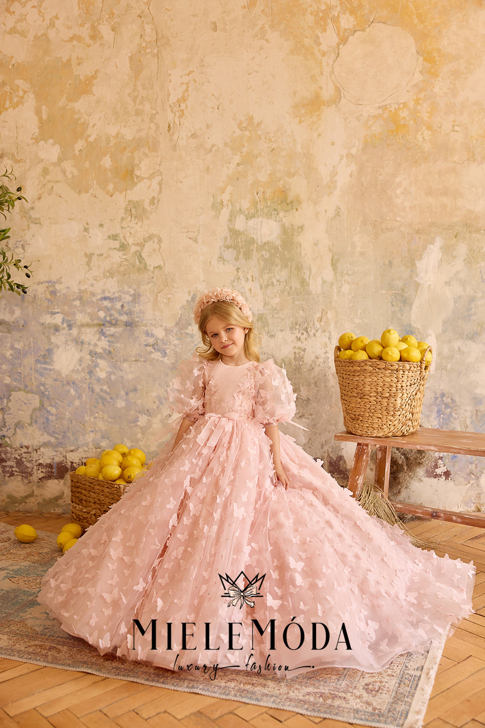 Perla Rosée Couture Flower Girl Butterfly Dress