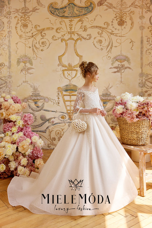 Petits Bijoux Couture Beaded Communion Dress