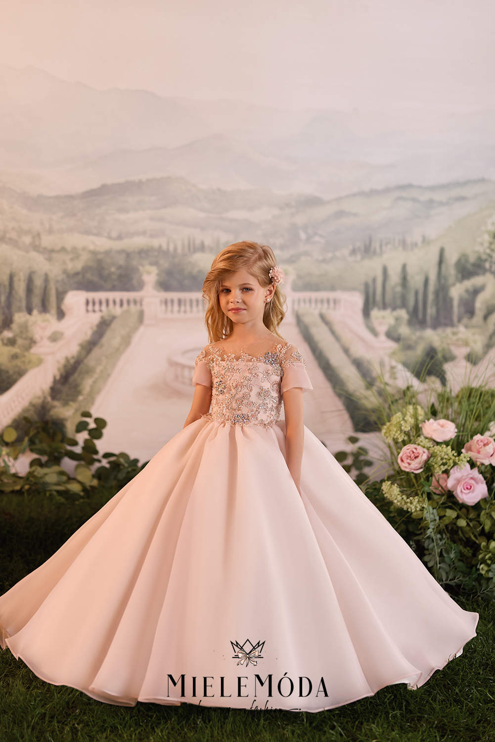 Solène Luxury FLower Girl Lace Maxi Dress