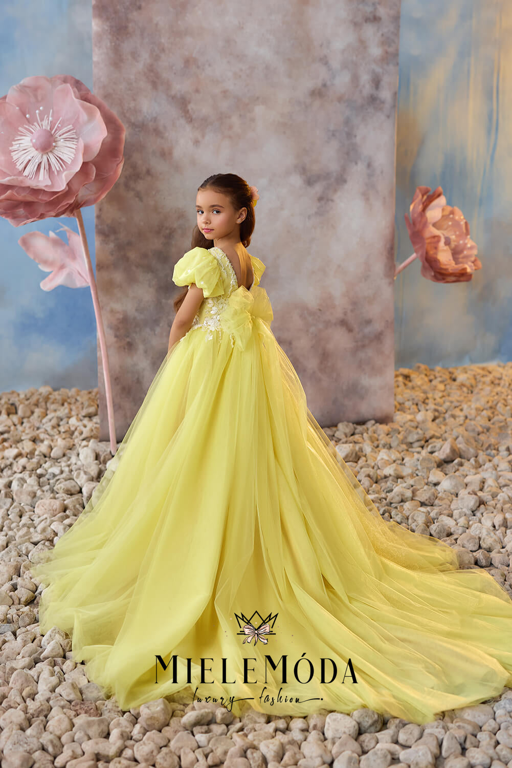 Starlit Grace Luxury Flower Girl Dress