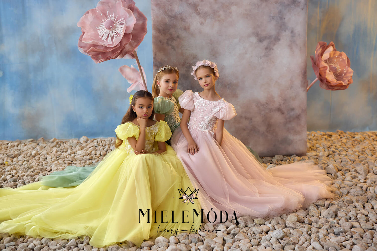 Starlit Grace Luxury Flower Girl Dress