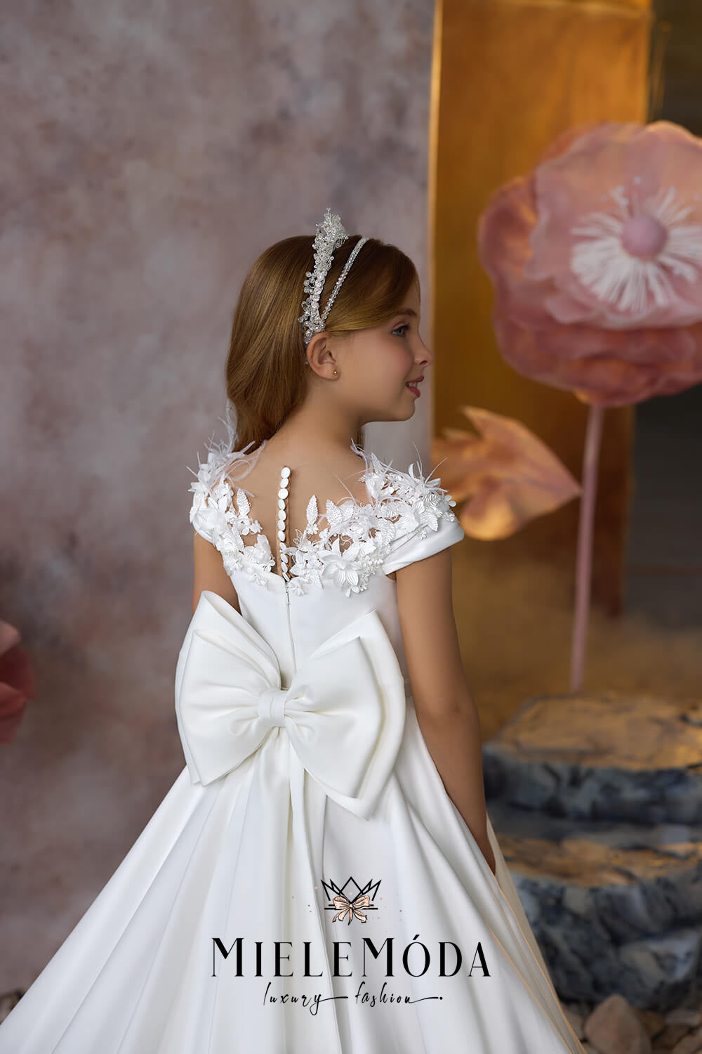 Velvet Petals Couture First Communion Dress