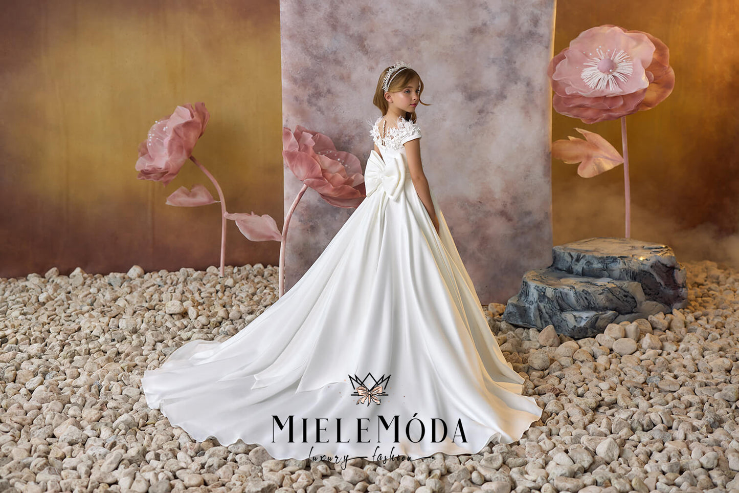 Velvet Petals Couture First Communion Dress