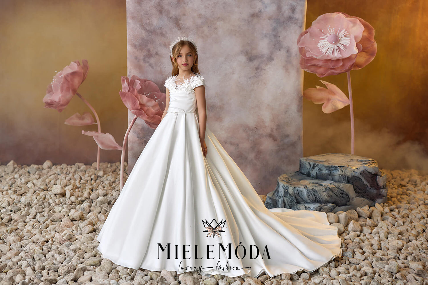 Velvet Petals Couture First Communion Dress