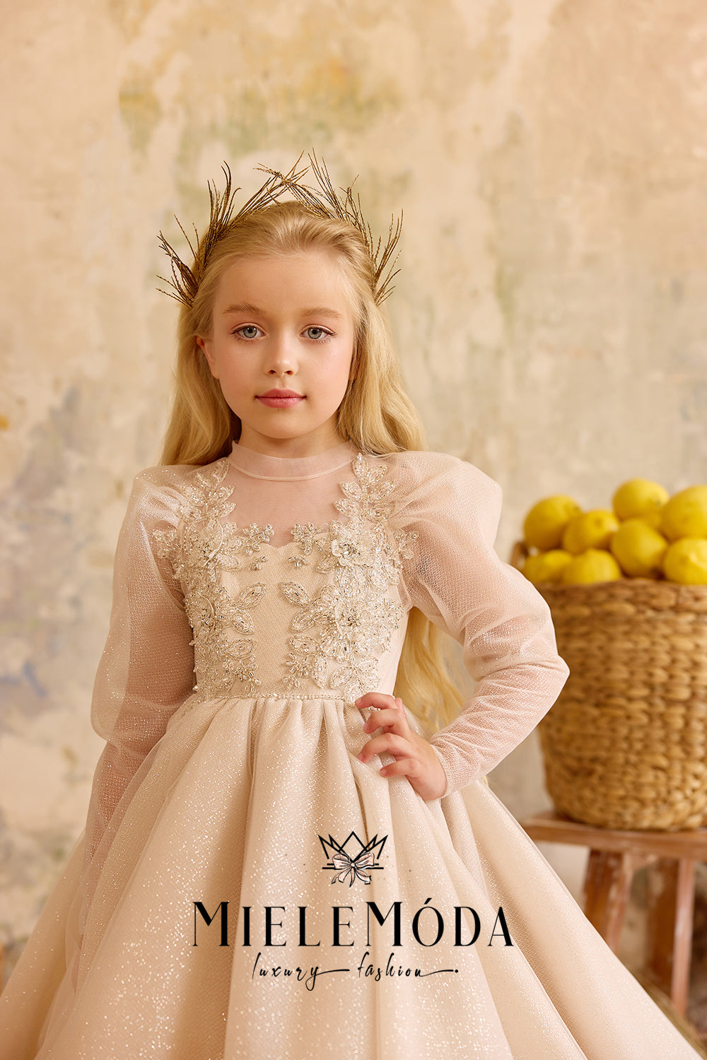 Vittoria Lune Couture Flower Girl Communion Dress