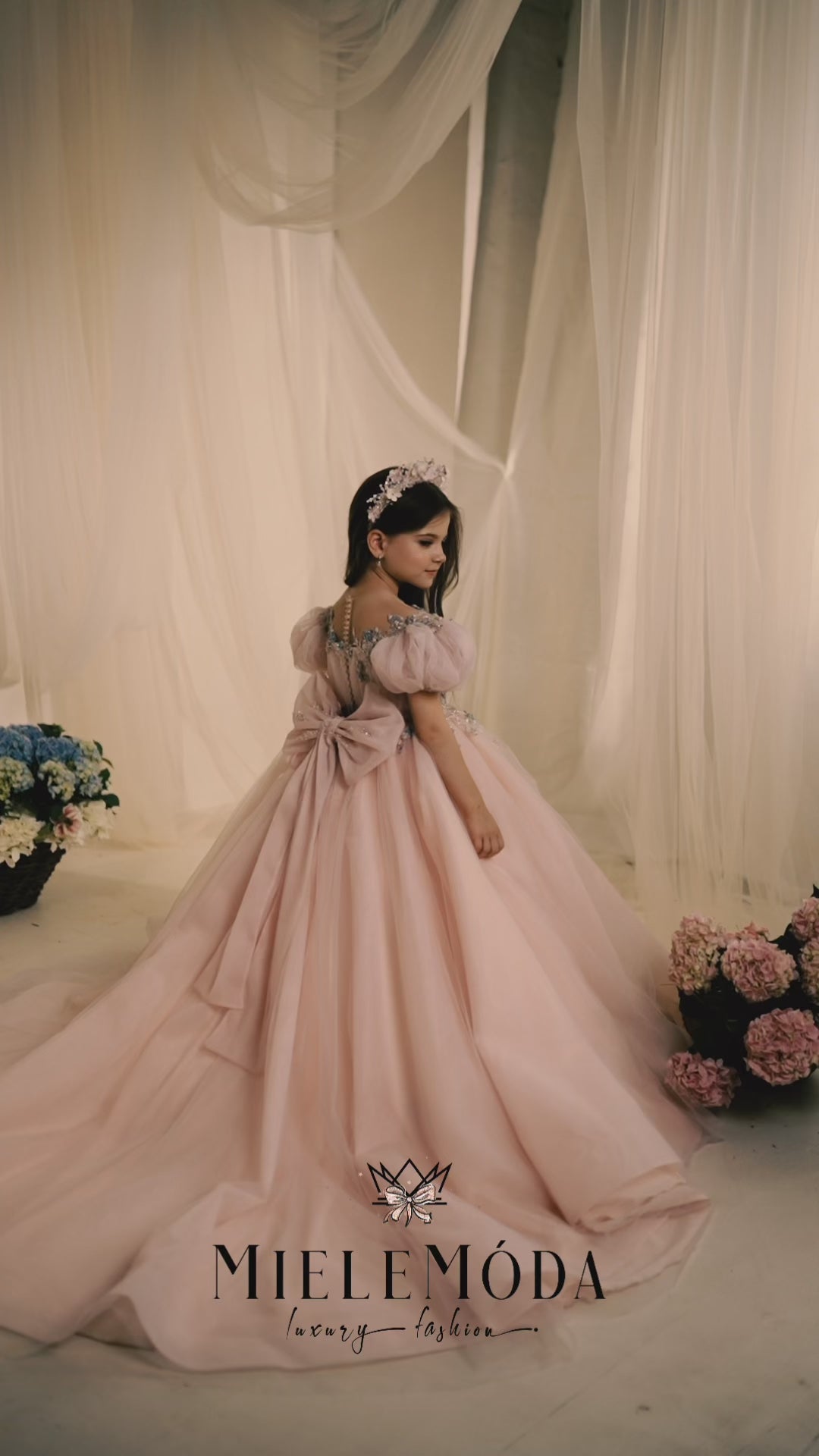 Diantha Luxury Couture Flower Girl Dress - Miele Moda Luxury Fashion