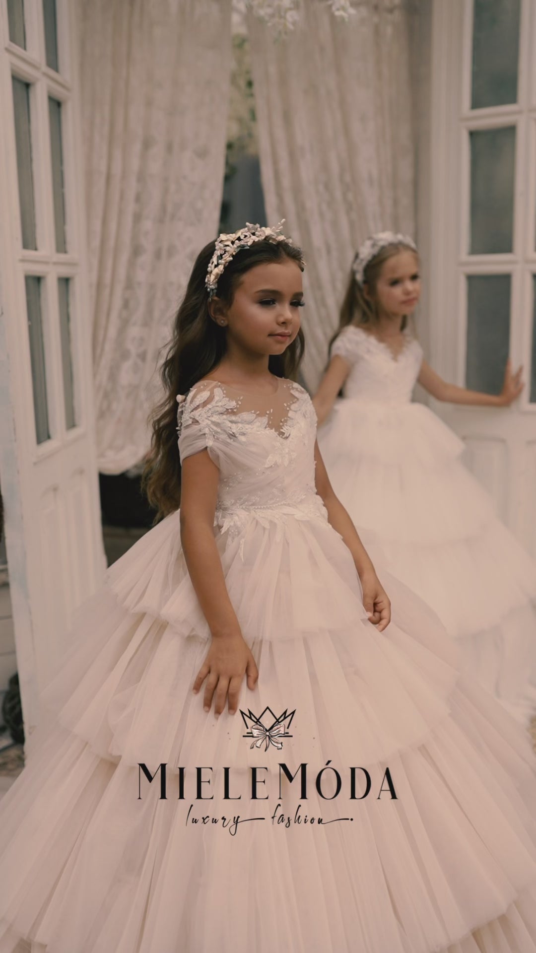 Kassiani Couture Flower Girl Communion Dress - Miele Moda Luxury
