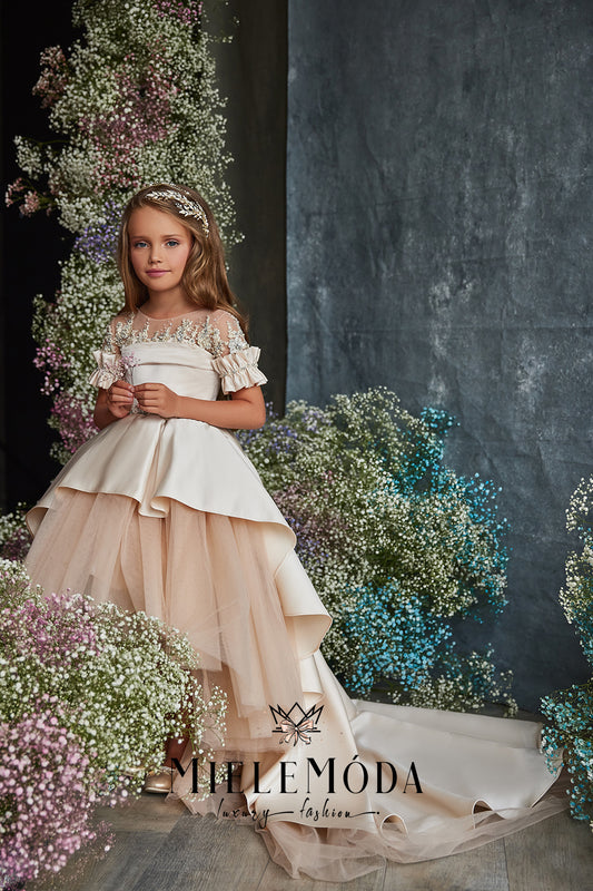 Flower Girl Custom Lace Cape Made-to-Match Adelina Dress