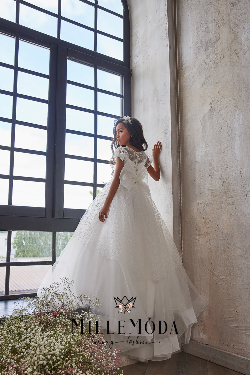 Emmerling - Emmerling Communion Dresses 2022 plus sizes Pure White Couture  Collection Accessories bolero jacket headdress