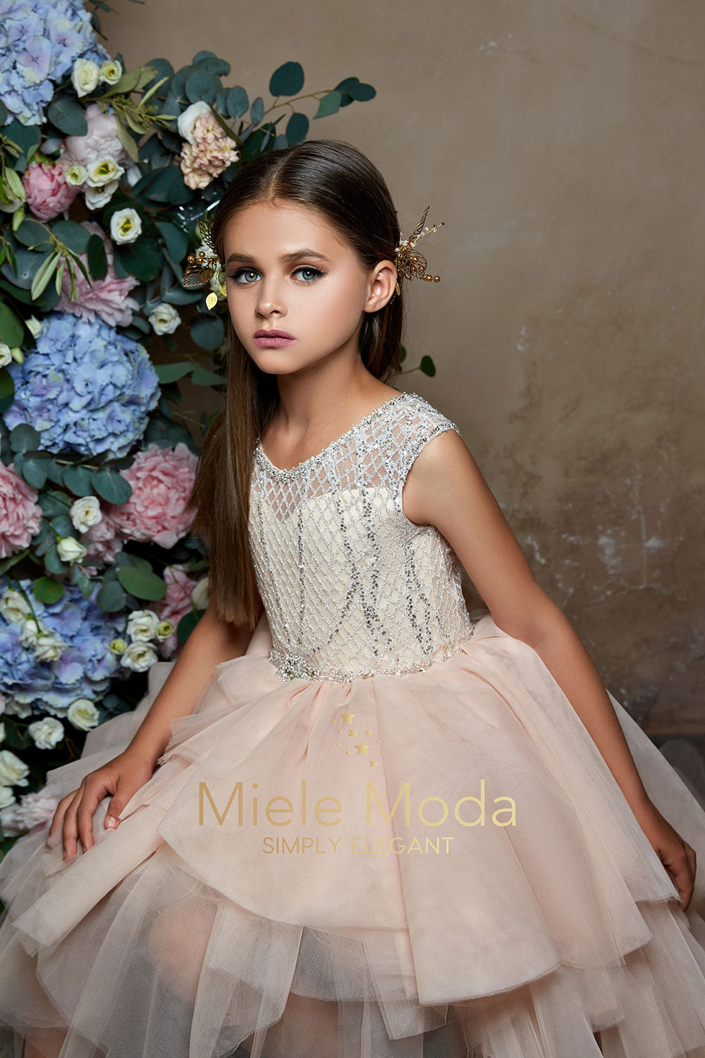 Pretty girl wearing Macy Layered High Low Dress-by Miele Moda Boutique