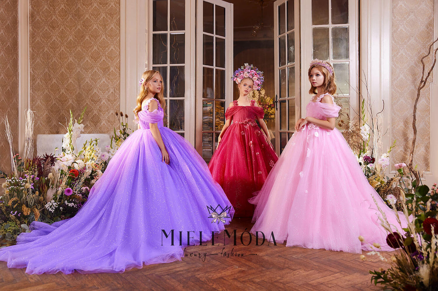 Meglena Luxury Floral Princess Girl Dress